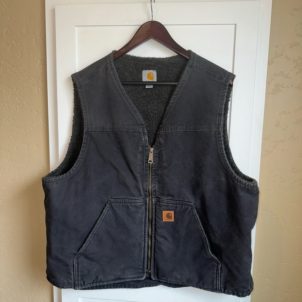CARHARTT V26 Duck Canvas SHERPA FLEECE Lined Vest XL
